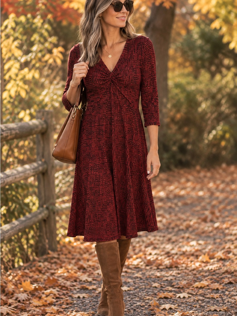 Toad&Co Burgundy Rosalinda Long Sleeve Dress Geometric Fall Stretch